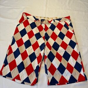 Loudmouth Red, Blue, and White Argyle Men's Shorts
